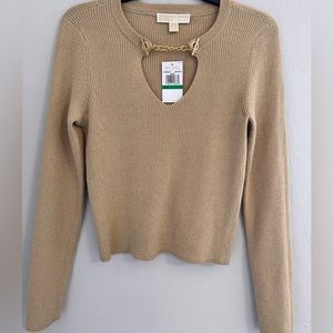 🎄 MICHAEL KORS metallic chain sweater